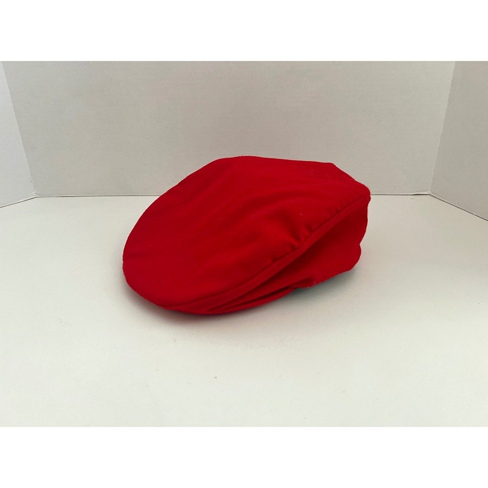 Pendleton Red Virgin Wool Flat Cap Ivy Driving Hat Made in USA Large